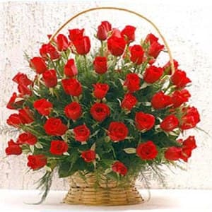 75 Red Roses Basket